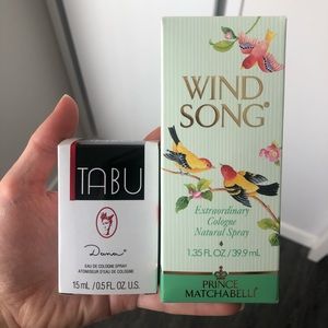 Two (2) Classic Fragrances: Windsong and Tabu